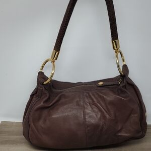 Perlina Chocolate Leather Hobo with Slouchy Design